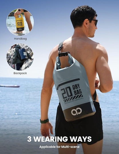 Lamicall Small Dry Bag, Waterproof Bag - [Durable & Floating] 5L/10L/20L/30L/40L Water Proof Bag with Waterproof Phone Pouch, Keeps Gear Dry Sack for Kayak Swim Boat Paddle Boarding Hiking Fishing