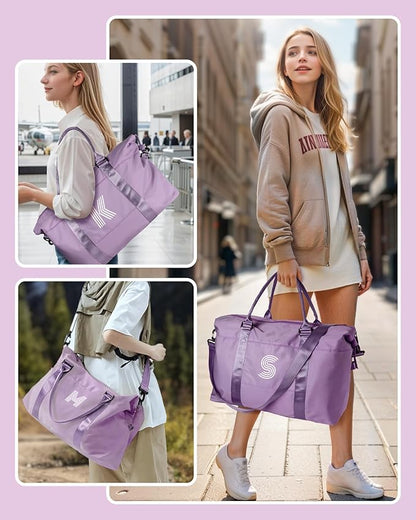 Gifts for Friends Female Mom, Initial Travel Duffel Bag, Gym Bag, Duffel Bag,Personalized Weekender Bag，Friend Wedding Girlfriend Birthday Gifts for Women Gifts for Teen Girls (Letter Y)