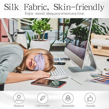 100 Pieces Silk Sleep Mask Eye Coverings for Sleeping Smooth Soft Eye Covers Mask with Elastic Strap for Sleeping Blocking Lights Travel Relax