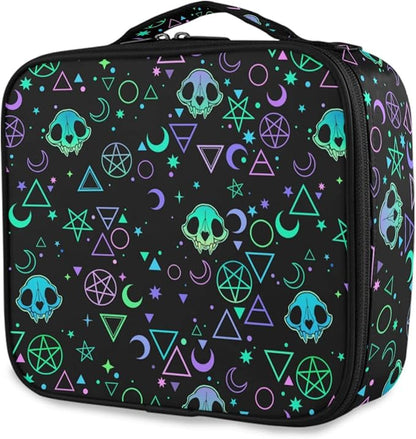 MNSRUU Women Makeup Bag Magic Skulls Makeup Bag Organizer Travel Cosmetic Bag for Teenage Girl Clear Make Up Bags with Zipper