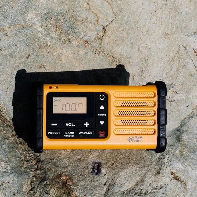 Sangean MMR-88 AM/FM/Weather Alert Emergency Rechargeable Radio. Solar/Hand Crank/USB/Flashlight, Siren, Smartphone Charger Yellow