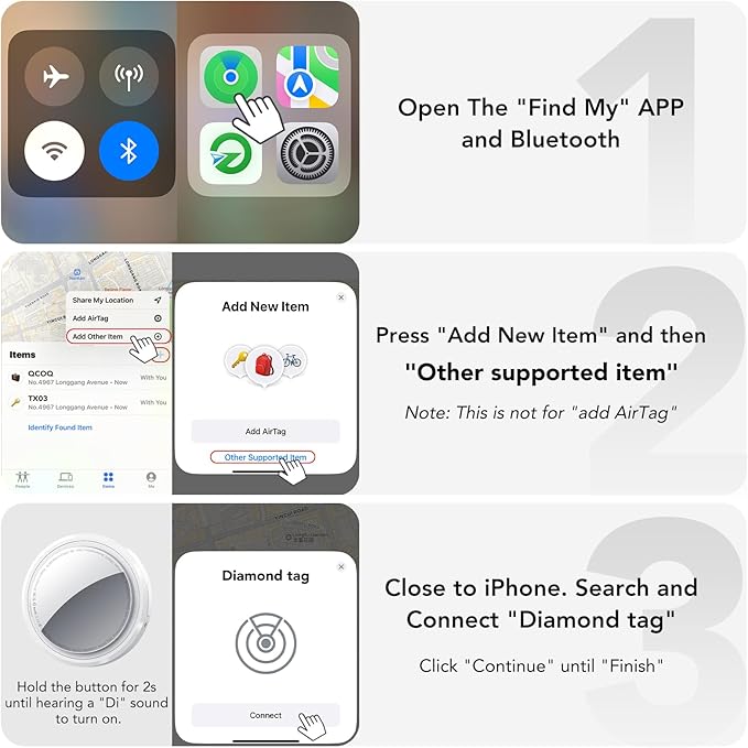 QCOQ® Tags-16 Pack White - Bluetooth 5.3 Tracker Tags Work with Apple Find My (iOS Only), Smart Tags with Protective Case/Keychain/Lanyard, Item Finder for Luggage, Key, Suitcase, Up to 100dB