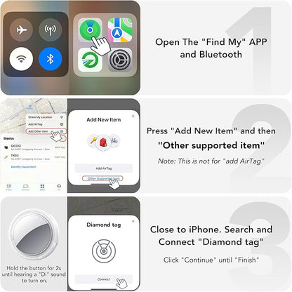 QCOQ® Tags-16 Pack White - Bluetooth 5.3 Tracker Tags Work with Apple Find My (iOS Only), Smart Tags with Protective Case/Keychain/Lanyard, Item Finder for Luggage, Key, Suitcase, Up to 100dB