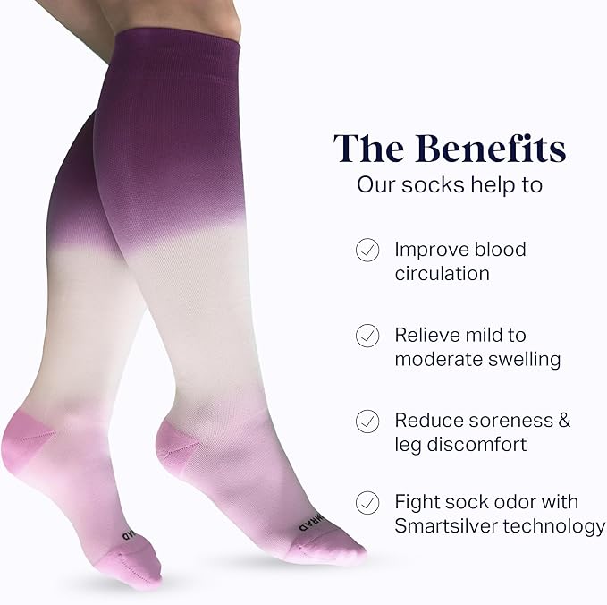 Comrad Nylon Knee High Socks - 15-20mmHg Graduated Compression Socks - Soft & Breathable Support Unisex Socks