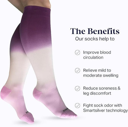 Comrad Nylon Knee High Socks - 15-20mmHg Graduated Compression Socks - Soft & Breathable Support Unisex Socks