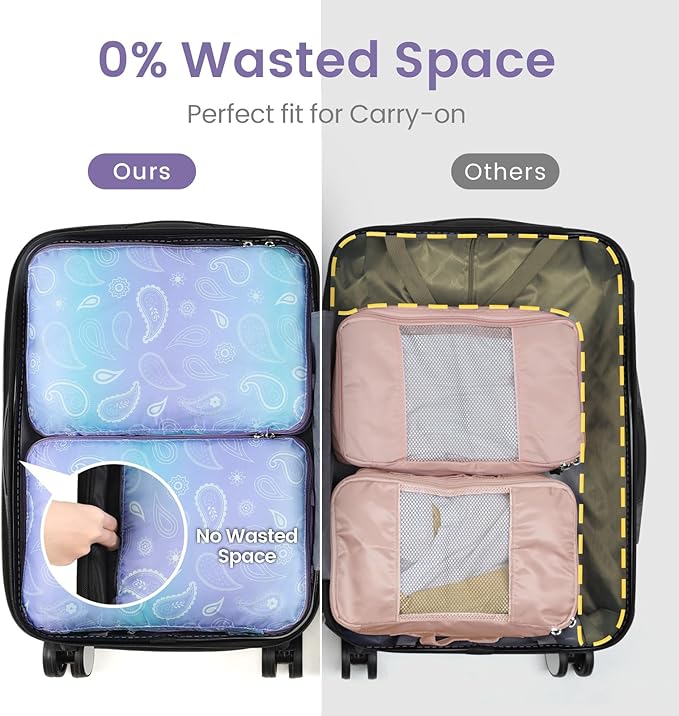 Cambond Compression Packing Cubes for Travel Women - Expandable Travel Bags Luggage Organizers Travel Essentials Compression Cubes for Travel Carry on Suitcases Organizer