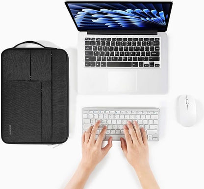 Omnpak for 15.3 inch MacBook Air Case Sleeve Compatible with 16 inch MacBook Pro M4/M3/M2/M1 Pro/Max,Multi Pockets with Side Handle Protective Carrying Case for 15 inch MacBook Air M4/M3/M2
