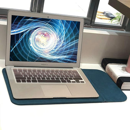 Allinside 13-13.3 inch Laptop Sleeve Case for MacBook Pro 14 2021-2024/MacBook Air 13 2010-2017/MacBook Pro 13 2010-2015, Waterproof PU Leather Laptop Sleeve Bag Protective Vertical Case Cover, Blue