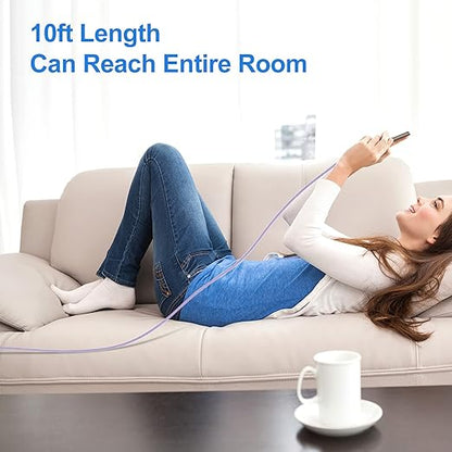 Durcord iPhone Charger, [Apple MFi Certified] 3Pack 10FT USB A Cable for Long Lightning Charger Cable, Fast iPhone Charging Cord for iPhone Xs Max/XS/XR/X/8/7/6S/6/Plus/SE/iPad(Light Purple)