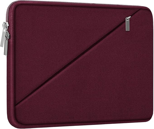 Laptop Sleeve 15.6 inch, Traveling Carrying Computer Bag with Zippered Pocket, Shockproof Protective Laptop Case Compatible for Apple Notebook, HP, Dell, Acer, Asus, Lenovo, Wine Red