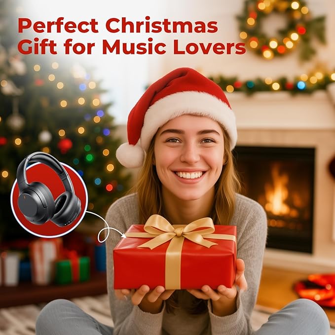 Noise Cancelling Headphones Stocking Stuffers for Men Women Teens Boys Girls: Upgraded HiFi Stereo, 2X Softer Comfort, White Elephant Gifts for Adults, Durable for Traveling/Gym Use/Home Office/School