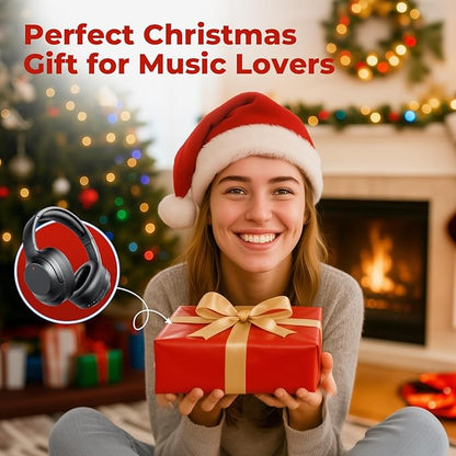 Noise Cancelling Headphones Stocking Stuffers for Men Women Teens Boys Girls: Upgraded HiFi Stereo, 2X Softer Comfort, White Elephant Gifts for Adults, Durable for Traveling/Gym Use/Home Office/School