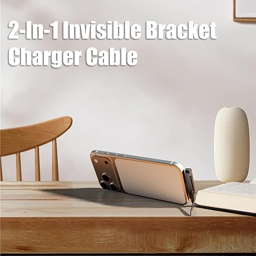 Invisible Stand Charging Cable, 2-in-1 Invisible Holder Charger Cable, 240W Fast Charging Cable with Stand, for Smartphones Tablets Laptops (Type C-Type C)