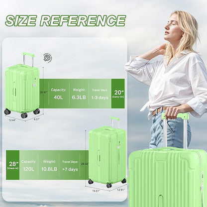 Krute Carry on Luggage 20 inch Suitcases with Spinner Wheels PC+ABS Airline Approved Hard Side Luggages with TSA Lock