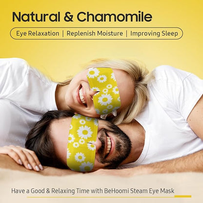 20 Packs Steam Eye Mask, Heated Eye Mask Warm Compress for Eyes, Disposable Self Heating Steam Mask Sleep, Spa, Travel Essentials & Relaxation Gifts for Women, Stocking Stuffers (Chamomile)