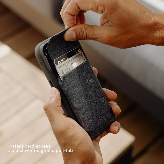 Peak Design Mobile Slim Wallet, Slim Profile, Weatherproof Nylon Fabric, Connects to Mobile Cases, MagSafe Compatible, for iPhone, Samsung and Google Pixel Phones