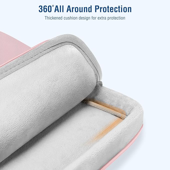 MOSISO 360 Protective Laptop Shoulder Bag Compatible with MacBook Air 15 M4 A3241 M3 A3114 M2 A2941/Pro 16 inch M4 M3 M2 M1, 15-15.6 inch Notebook,Matching Color Sleeve with Belt, Pink
