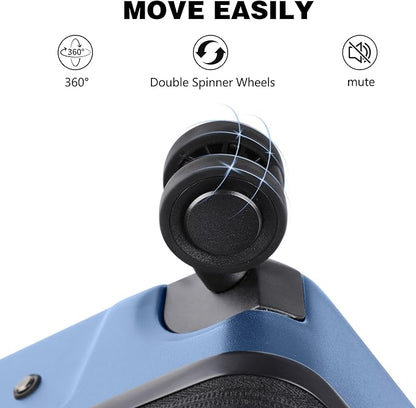 Luggage Sets 2 Piece, Carry On Luggage with Front Pocket & USB Port and 28 Inch Expandable Checked Luggage, Hybrid Soft Front & Hard Shell Suitcases with Spinner Wheels & TSA Lock, Blue