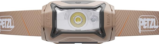 PETZL Tikka CORE Headlamp - Rechargeable, Compact 450 Lumen Light with Red Lighting, for Hiking, Climbing, and Camping - Brown