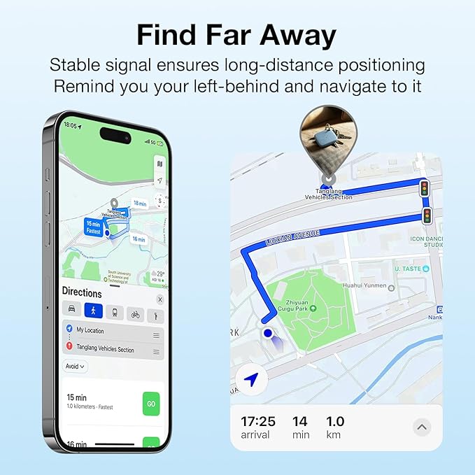 OTIC Smart Tracker Work with Apple Find My & Google Find Hub, for Dual-System Tracking Device Item Finder,Key Luggage Passport,Replaceble Battery (White, 4 Pack)