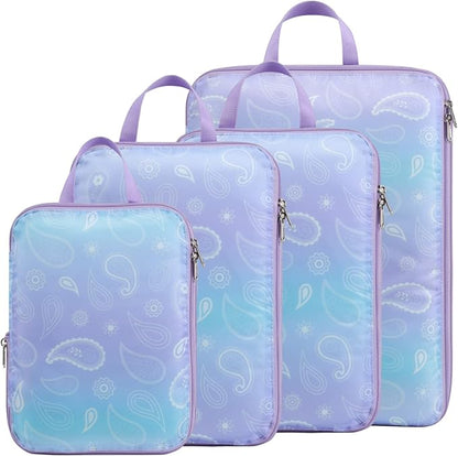 Cambond Compression Packing Cubes for Travel Women - Expandable Travel Bags Luggage Organizers Travel Essentials Compression Cubes for Travel Carry on Suitcases Organizer