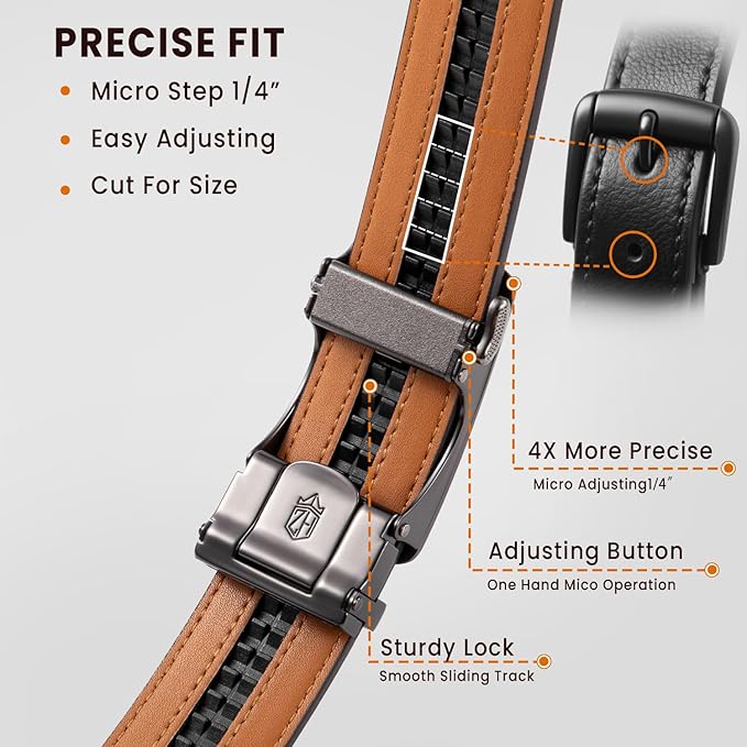 Zitahli Mens belt 2 Pack - Men Leather Belt Design for Work Business and Casual Golf Jeans-Men's Accessories Gifts for Men