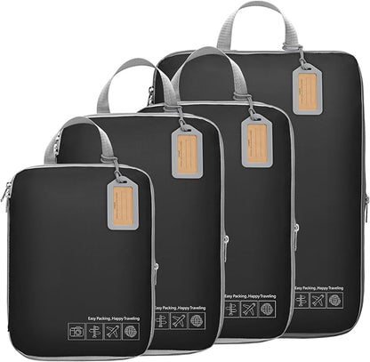 Cambond Compression Packing Cubes for Travel Women - Expandable Travel Bags Luggage Organizers Travel Essentials Compression Cubes for Travel Carry on Suitcases Organizer