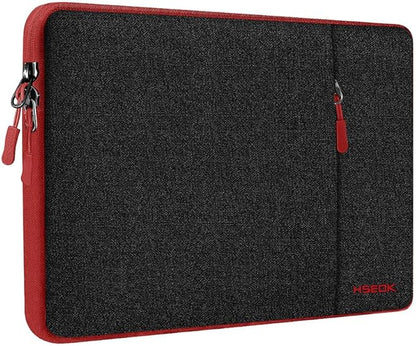 Slim Laptop Case 13.3 14 inch Sleeve, Rainproof & Shockproof Carrying Case for Notebooks Compatible with MacBook Pro 14" and All Models 13.3" MacBook Air/Pro, Most Popular 13"-14" PC,Black-red