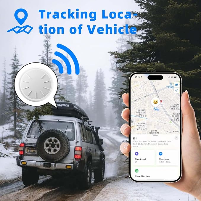 GPS Tracker for Vehicles, 2PCS Tracker Device for Vehicles Work with Find My (iOS Only), Hongtop H Hidden Tracking Devices for Cars with Magnetic Case, No Monthly Fee Car GPS Tracker