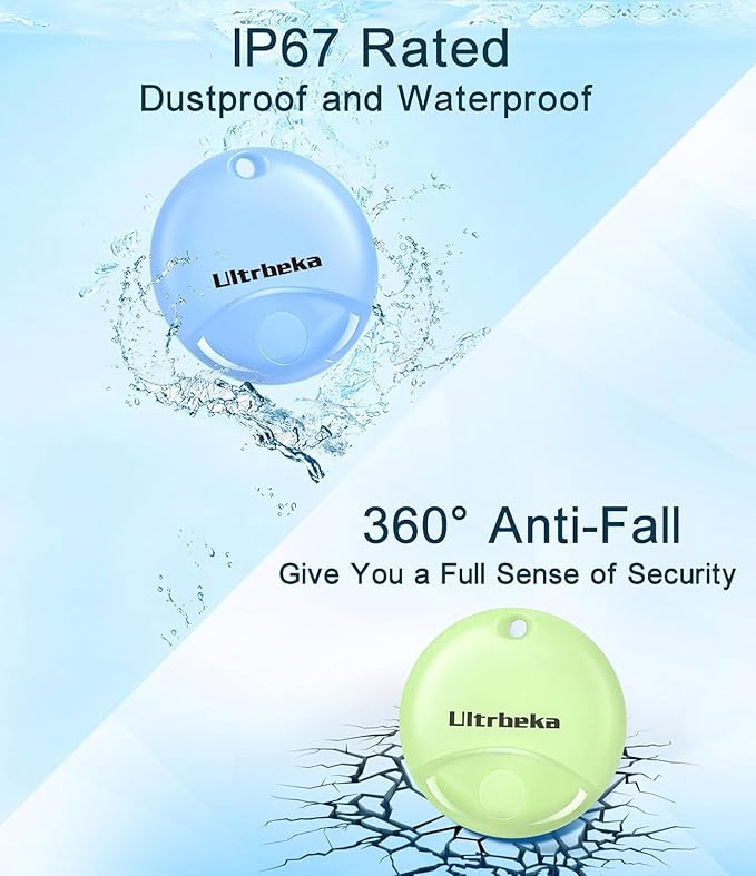 Air Tag-4 Pack Bluetooth Item Finder for iPhone – MFi Certified Smart Tracker Compatible with Apple Find My, Replaceable Battery, IP67 Waterproof Key Finder for Keys, Wallet, Luggage