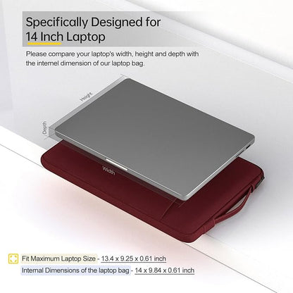 14 Inch Laptop Sleeve Case for HP Acer Chromebook/Stream/Pavilion Plus 14, Lenovo IdeaPad/ThinkPad, ASUS Vivobook Go, Dell Latitude Computer Bag, Wine Red