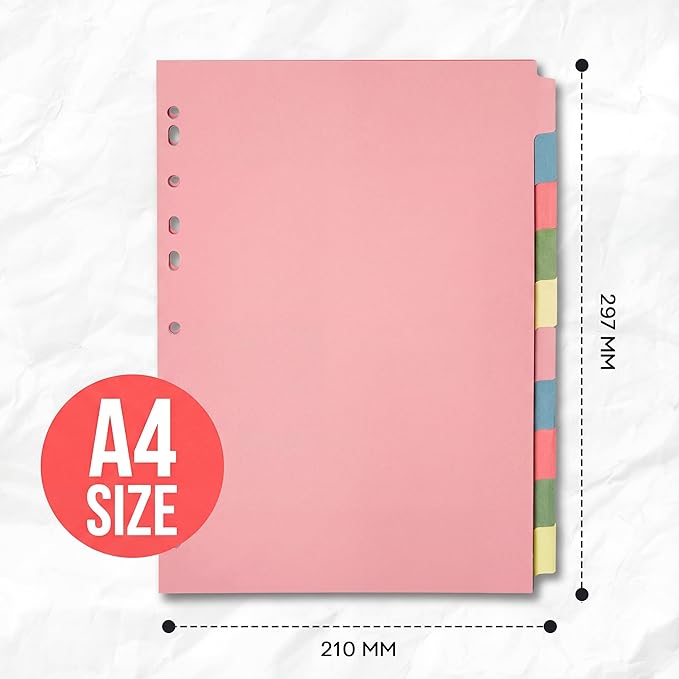 [3 Pack] Binder Dividers with Tabs A4 10 Part | DIviders for 3 Ring Binder | Perfect for Organizing Pages in 3 Ring Binder Dividers with tabs, Each Set Includes Tab Dividers - The Paper Shop