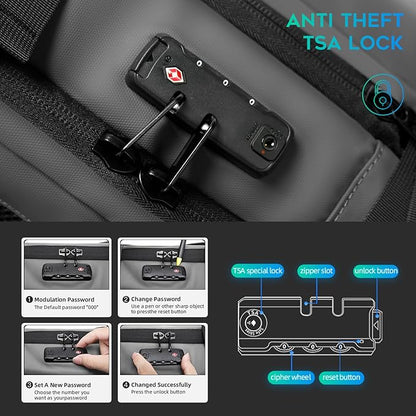 BANGE Backpack with Anti-Theft Vacuum Compression Travel Backpack,Expandable Backpacks with Pump for Airplanes