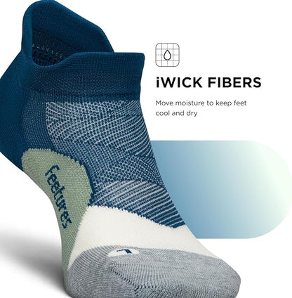 Feetures Elite Light Cushion No Show Tab Athletic Ankle Socks - Sport Sock with Targeted Compression