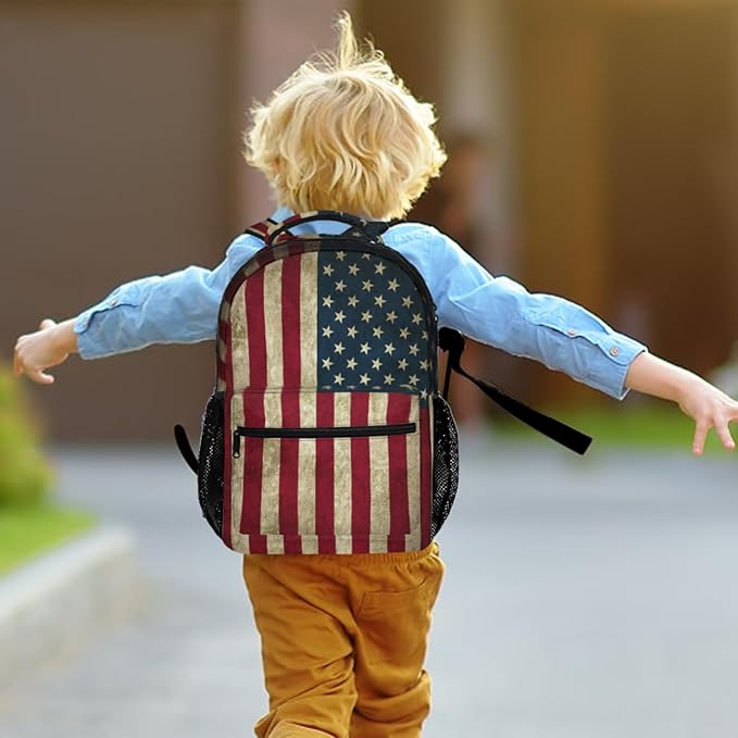 American Flag Baseball Print Backpack, Laptop Backpack with Multiple Pockets for Adult Hiking Travel Work 17 Inch