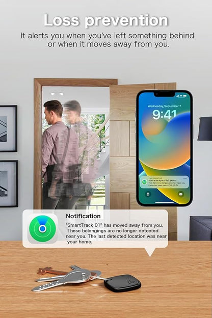 2 Pack Bluetooth Tracker Works with Apple Find My, Key Finder Locator with Sound, Anti-Lost Device for Wallet Keys iPhone, GPS Tracking Device for Kids Pets Luggage,