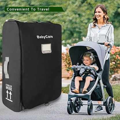Stroller Travel Bag Compatible with UPPAbaby Vista, Vista V2, Cruz V2,Uppa-baby Bag With Wheels,Dual Handles,Luggage Tag for Airplane Flight Travel