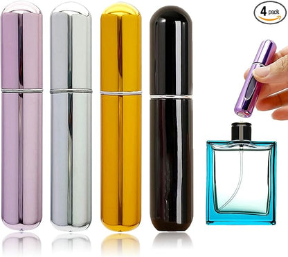 Travel Refillable Perfume Bottle - 8ML Perfume Refillable Bottle Atomizer Sprayer for Perfume Small and Portable, Easy to Filling Suitable for Traveling Outgoing(4pcs, 8ml)