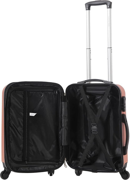 Karriage-Mate 20″ Hardside Carry-On Luggage – Lightweight & Durable Travel Suitcase with 360° Spinner Wheels, Telescopic Handle, Built in TSA Lock – Fits Cabin Size Overhead Bins (Red)