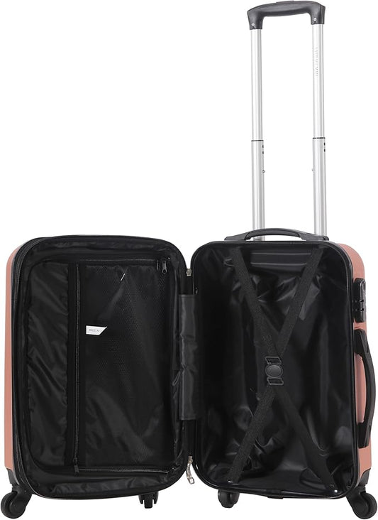 Karriage-Mate 20″ Hardside Carry-On Luggage – Lightweight & Durable Travel Suitcase with 360° Spinner Wheels, Telescopic Handle, Built in TSA Lock – Fits Cabin Size Overhead Bins (Red)