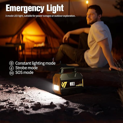 VTOMAN FlashSpeed 300 Portable Power Station, 300W 230Wh LiFePO4 Battery with 3000 Life Cycles, 100W PD USB-C Fast Charge, 6 Outputs for Outdoor Camping, Home Backup, RV, Off-Grid