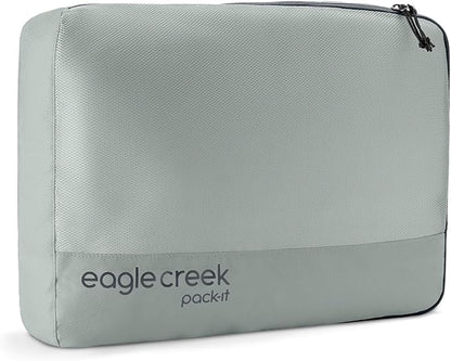 Eagle Creek Pack-It Reveal Cube - Lightweight Packing Cubes for Optimizing Luggage Space - Easy to Carry - Mesh Fabric - Water-Resistant - Easy Grab Zipper - Large - Storm Grey