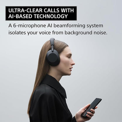 Sony WH-1000XM6 The Best Noise Canceling Wireless Headphones, HD NC Processor QN3, 12 Microphones, Adaptive NC Optimizer, Mastered by Engineers, Studio-Quality, 30-Hour Battery, Black