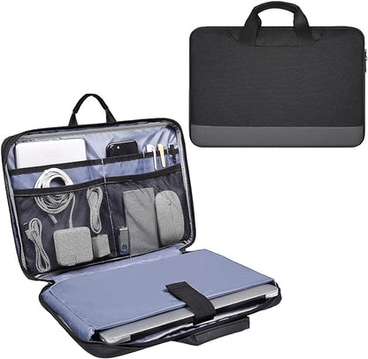 14 15 Inch Waterproof Laptop Sleeve Men Women TSA Briefcase for MacBook Pro 14 M5/M4/M3/M2/M1, Macbook Air 15 M4/M3, Dell Inspiron 14/XPS 15, Lenovo Acer HP ASUS Chromebook 14 Carring Case, Black