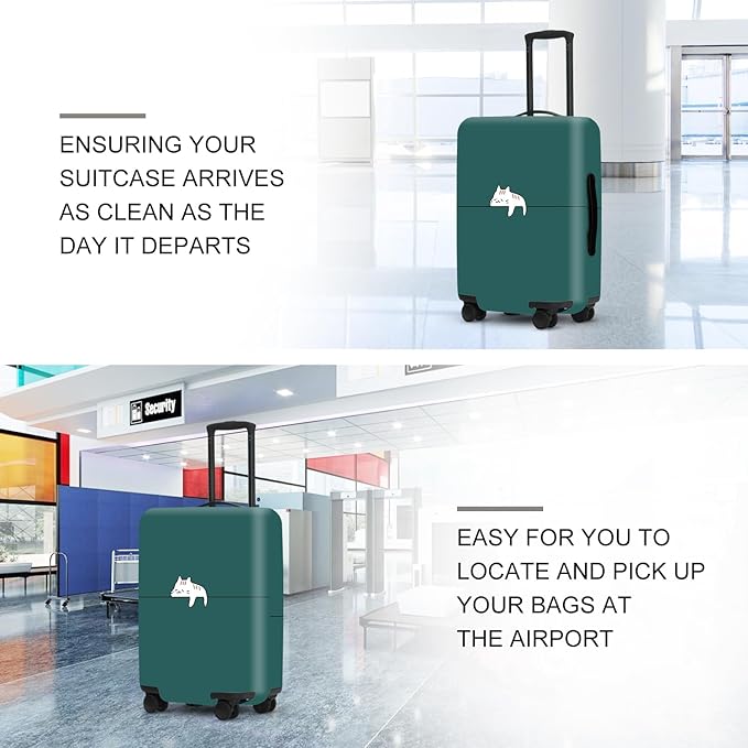 forest Green Luggage Cover, Washable Suitcase Protector Simple Abstract Animal Design Anti-scratch for 32",34"Bag