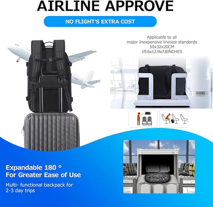 KINGSLONG Vacuum Backpack Travel Vacuum Seal Compression Travel 60L Expandable Vacpack with Pump Ideal for Traveling Business Laptop (Portable Electric Air Pump Included)