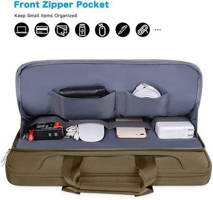 MOSISO 360 Protective Laptop Shoulder Bag Compatible with MacBook Air/Pro, 13-13.3 inch Notebook, Compatible with MacBook Pro 14 inch M5 M4 M3 M2 M1,Matching Color Sleeve with Belt, Olive Yellow