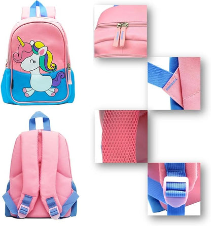 11 Inch Kids Small Toddler Preschool Travel Backpack Cool Cute Cartoon Daypack (Little Blue Unicorn)