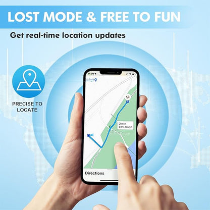 GPS Tracker for Dogs, 2 in 1 Pet Tracking Smart Collar (Only iOS), No Monthly Fee GPS Tracker Dog Collar, Real-time Location Comfortable PU Tracker Tag for Small, Medium Large Dogs(Locator Included)