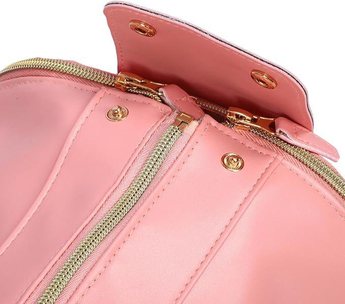 Fabater Travel Bag with Detachable Trolley, 40L Large Capacity water proof Rolling Garment Duffel Bag, with Leather Handle and Shock Absorbing Wheels, for Business Trip and Weekender (pink)